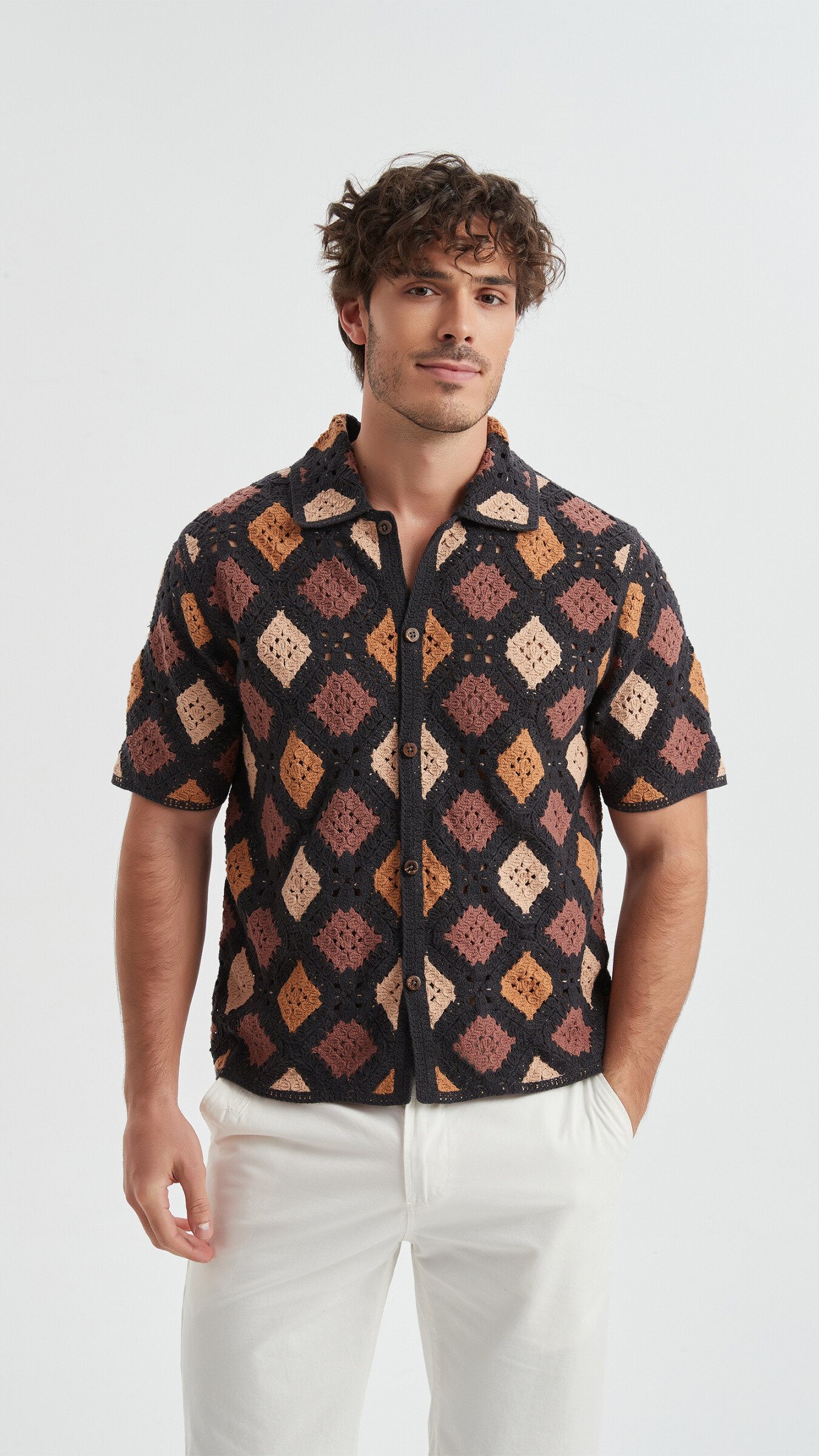 Wholesaler Yves Enzo - Embroidered shirt in cotton