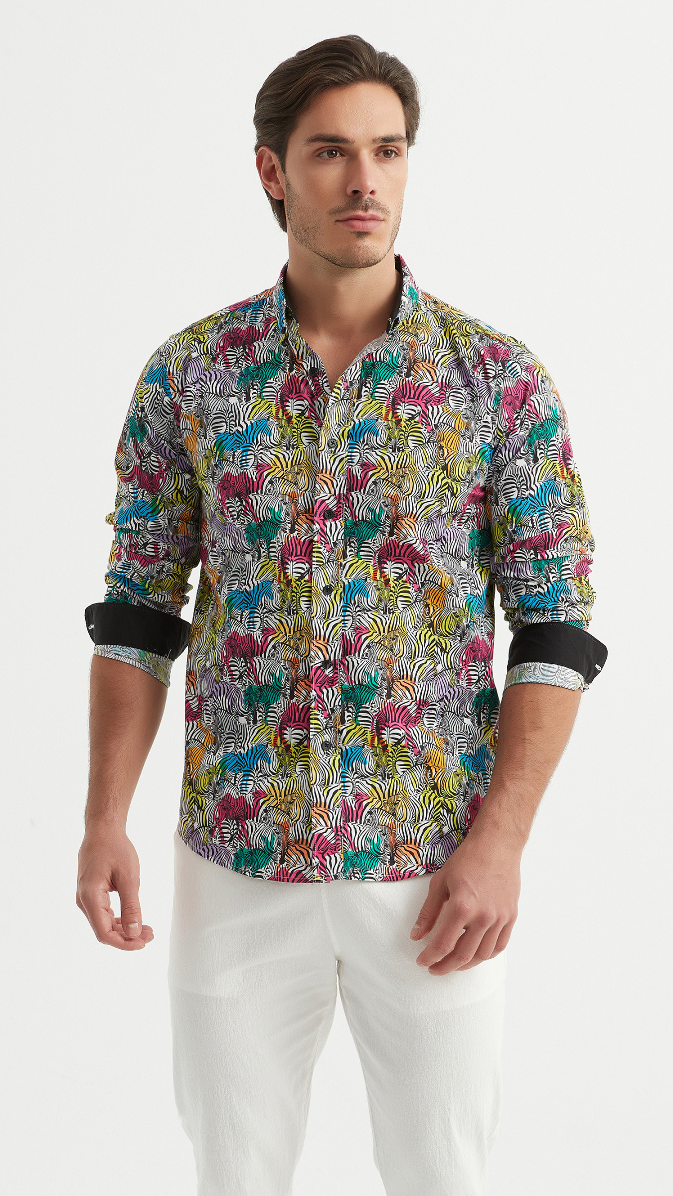 Wholesaler Yves Enzo Paris - Patterned “PREMIUM” shirt