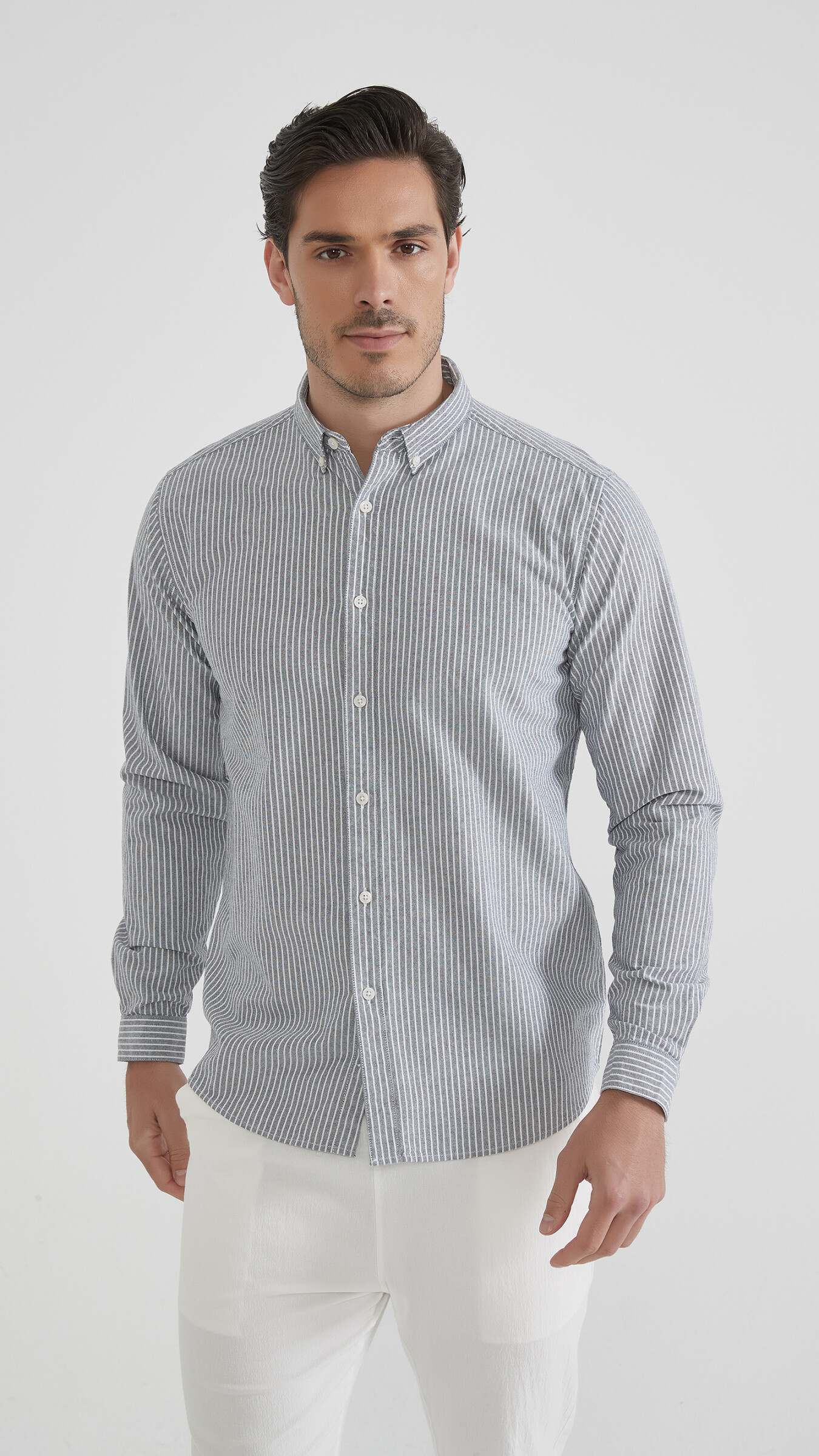 Wholesaler Yves Enzo - Striped Oxford shirt