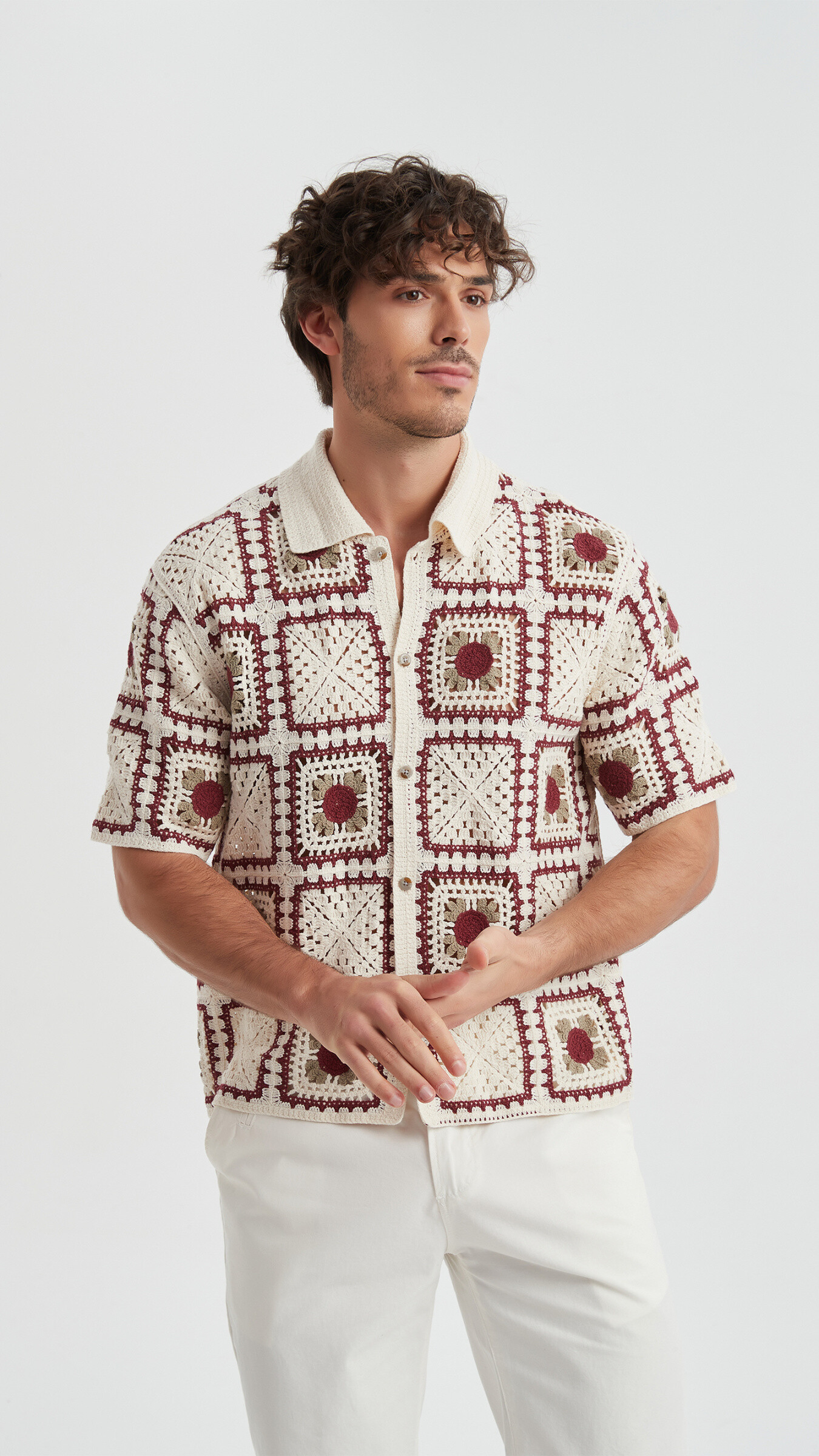 Wholesaler Yves Enzo - Embroidered shirt in cotton