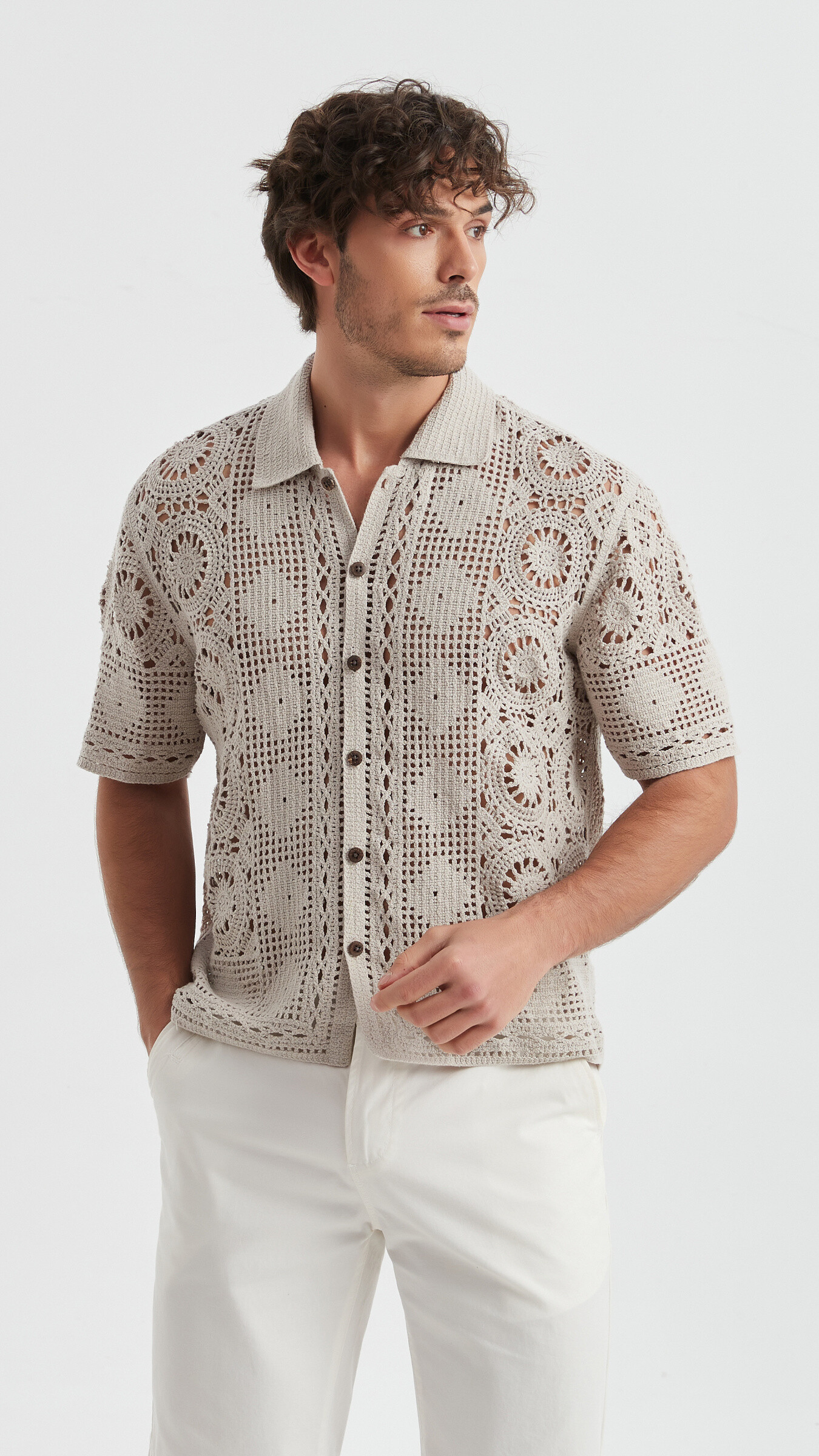 Wholesaler Yves Enzo - Embroidered shirt in cotton