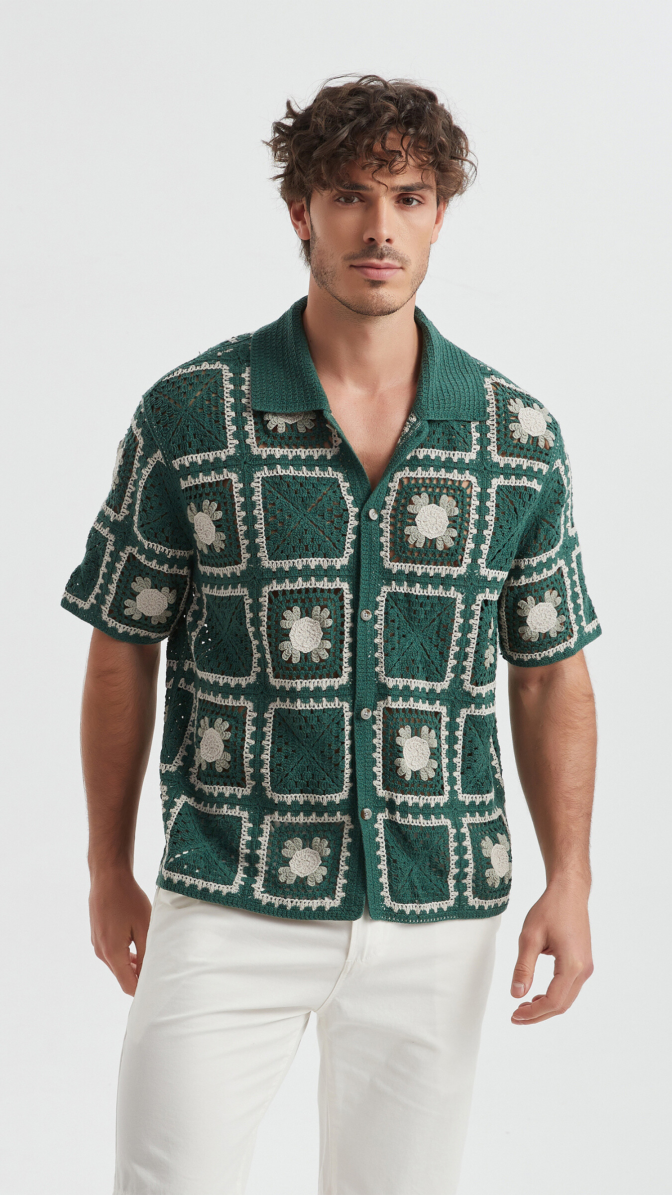 Wholesaler Yves Enzo - Embroidered shirt in cotton