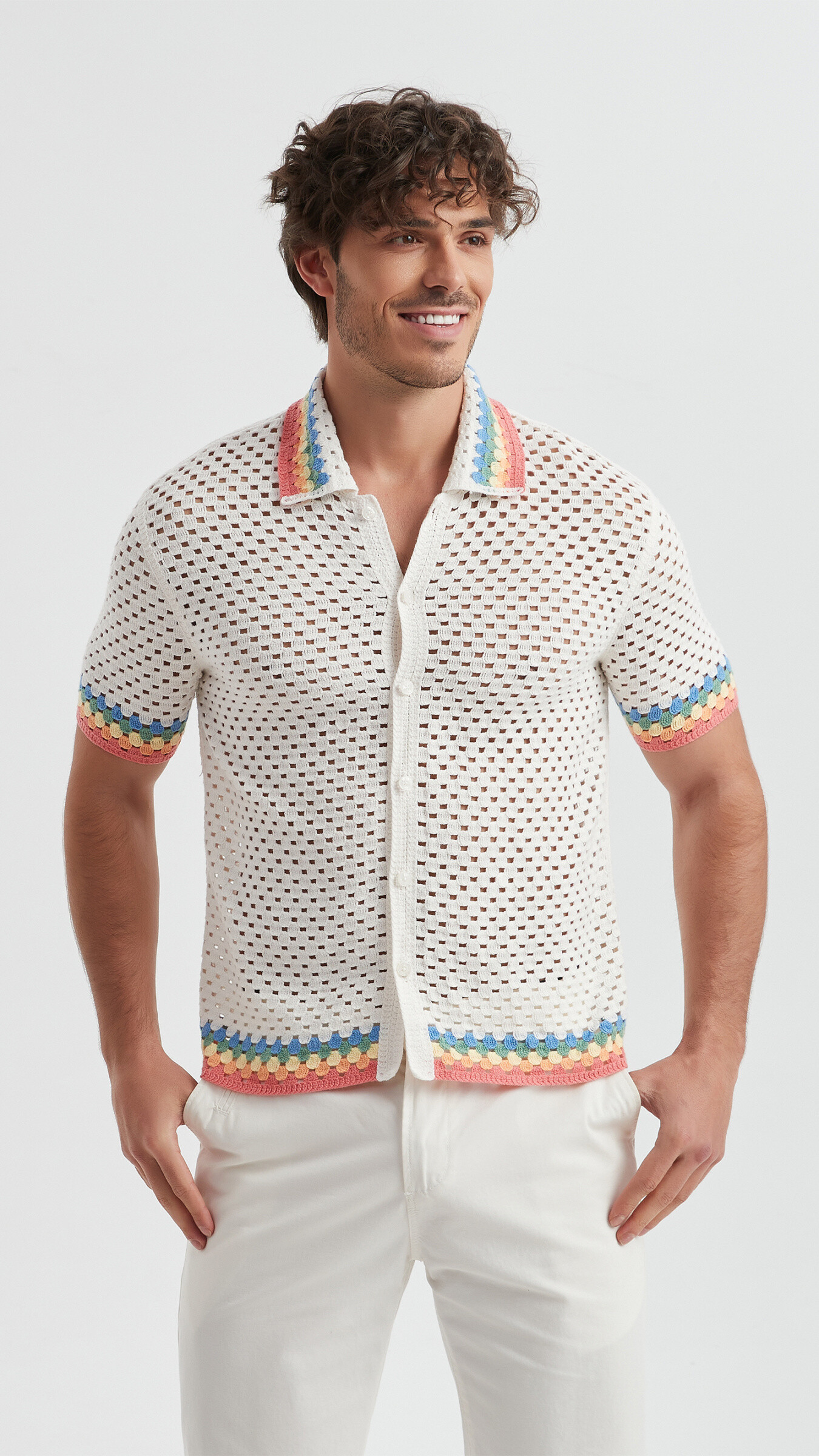 Wholesaler Yves Enzo - Embroidered shirt in cotton