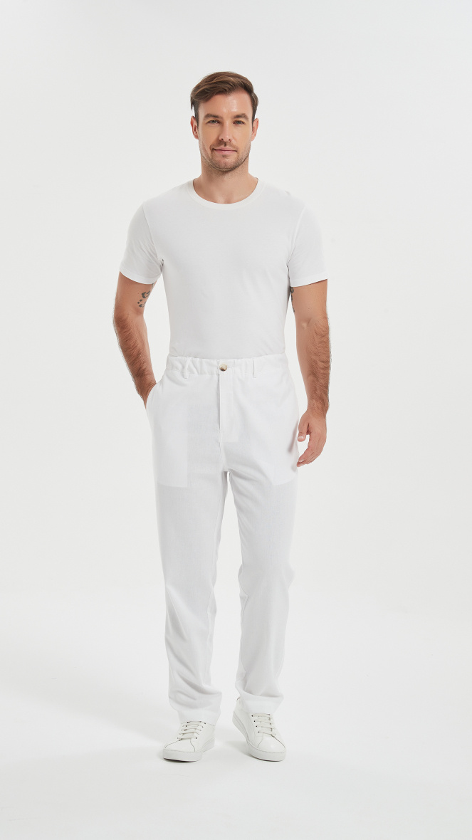 Grossiste Yves Enzo - Pantalon lin coupe ajustée