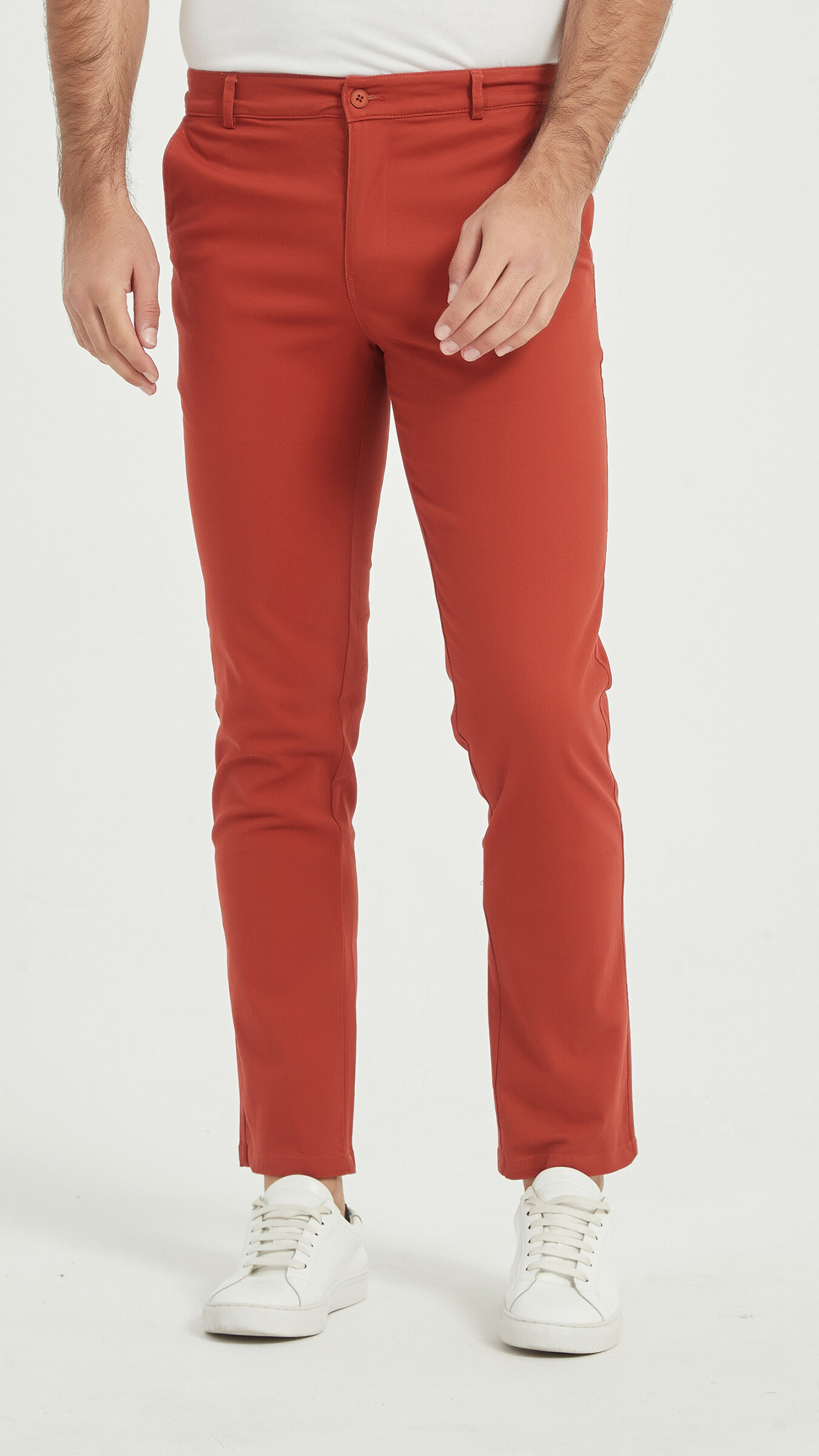 Grossiste Yves Enzo - Pantalon chino stretch - Terracotta