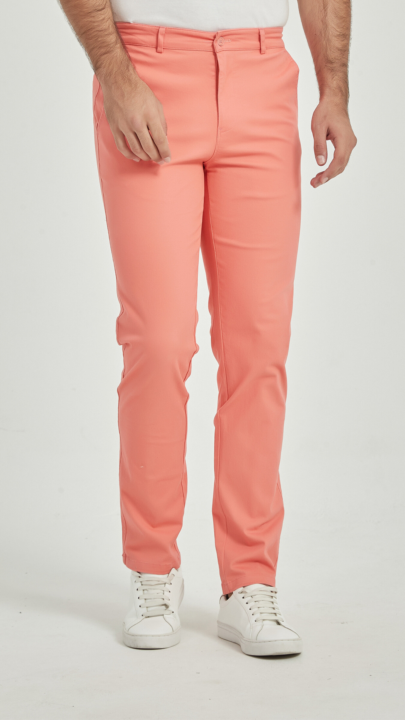 Grossista Yves Enzo - Pantaloni cinesi elasticizzati - Corallo