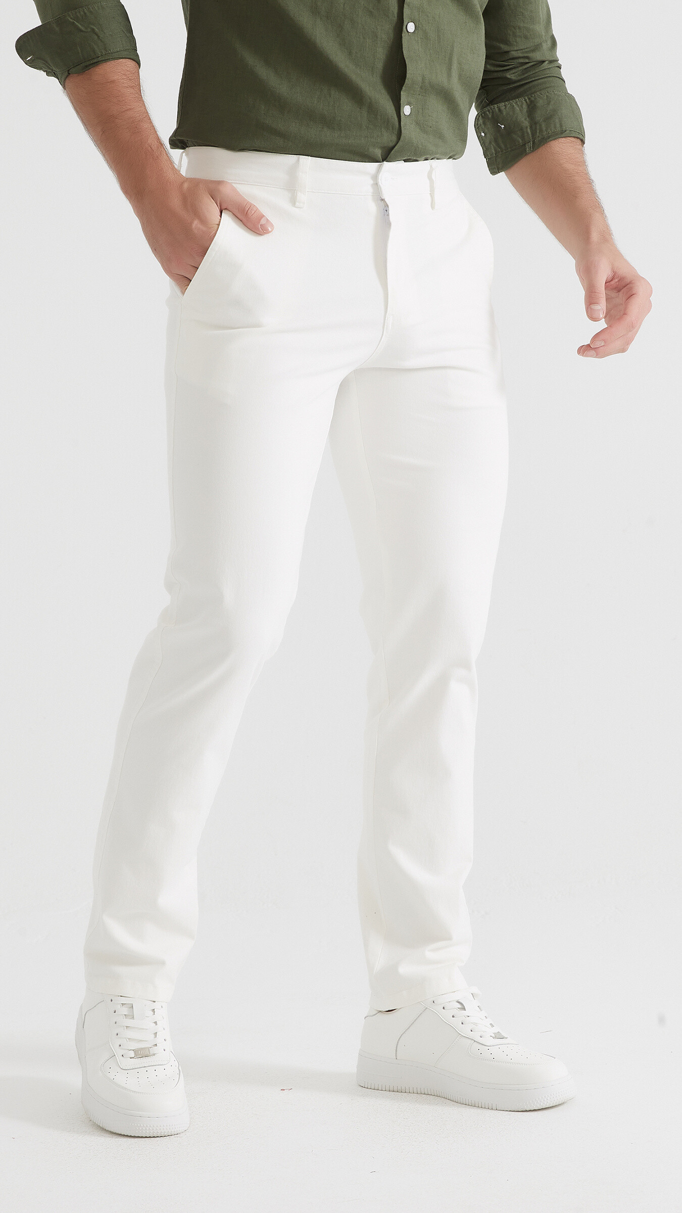 Grossiste Yves Enzo - Chino stretch blanc