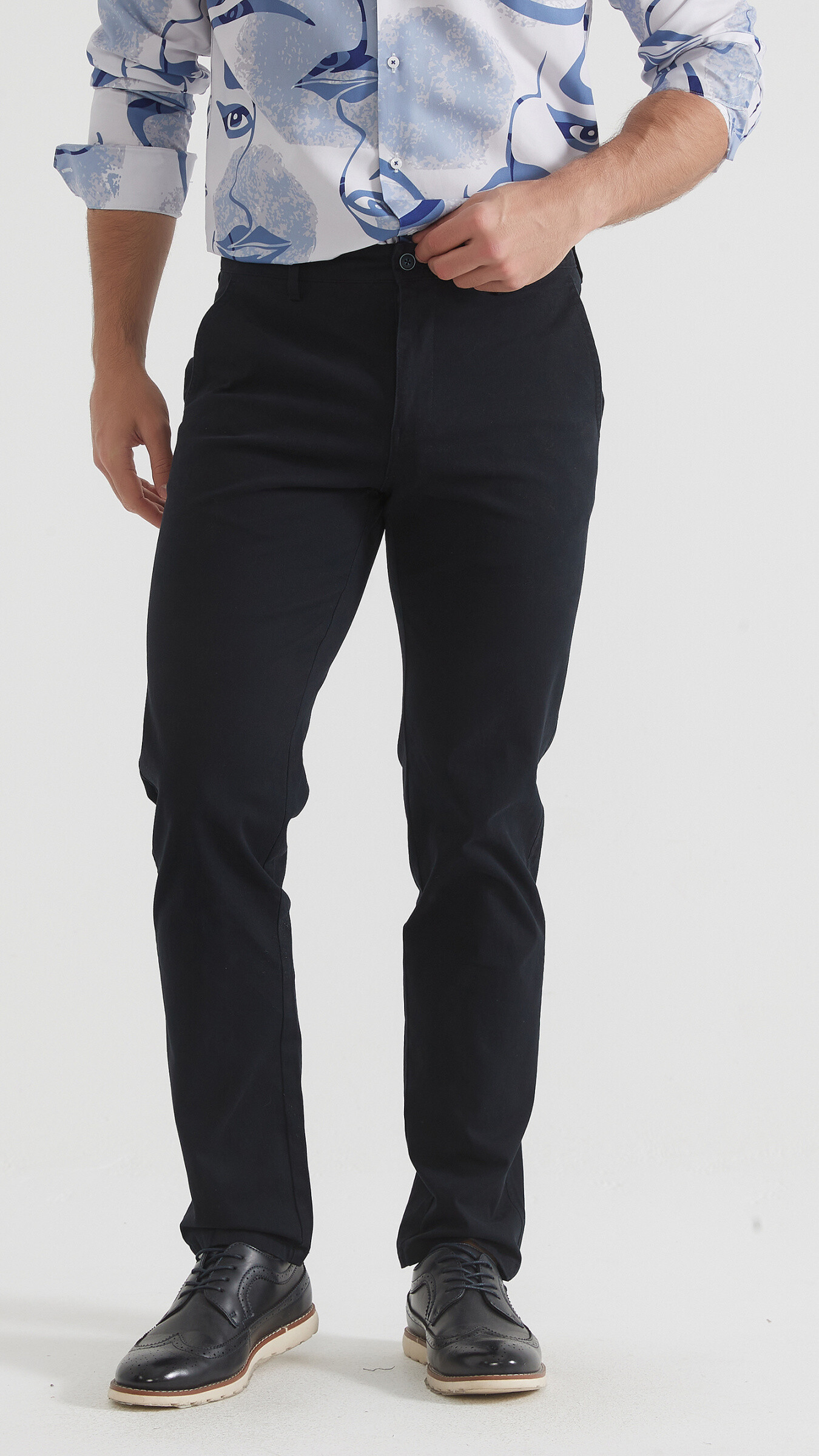 Grossiste Yves Enzo - Chino stretch marine