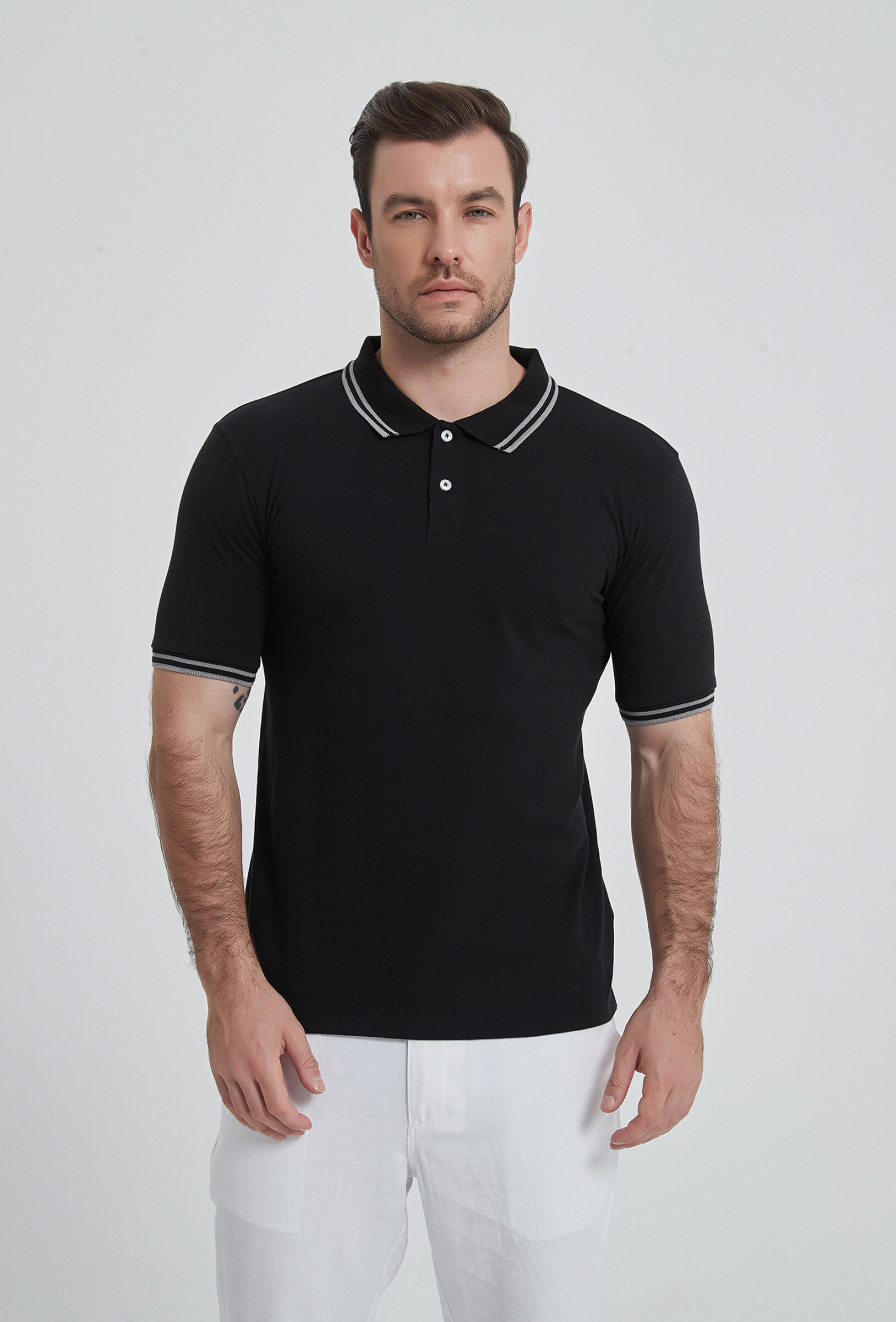 Grossista Yves Enzo - Polo con colletto sportivo a punta