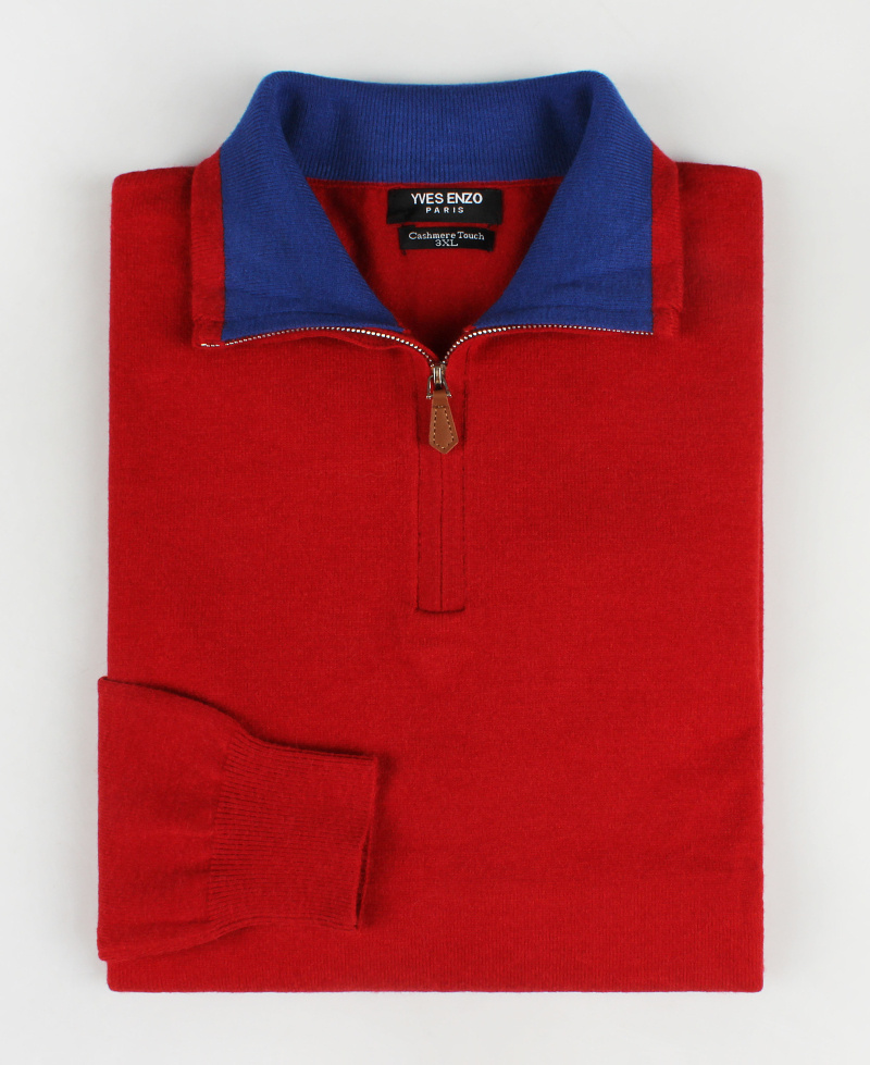 Großhändler Yves Enzo Paris - „Cashmere Touch“-Pullover mit Trucker-Kragen 2XL bis 5 XL