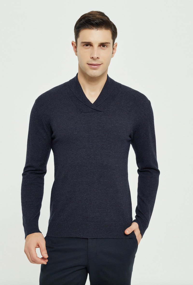 Großhändler Yves Enzo - Pullover mit „Cashmere Touch“-Schalkragen – Lila