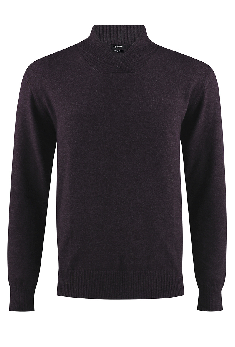 Grossista Yves Enzo - Maglione con scialle "Cashmere Touch" - Viola