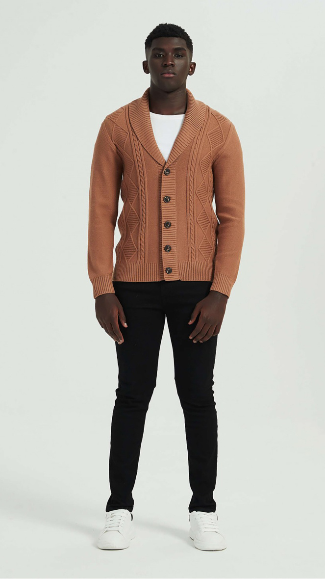 Grossiste Yves Enzo - Cardigan torsadé en cashmere touch