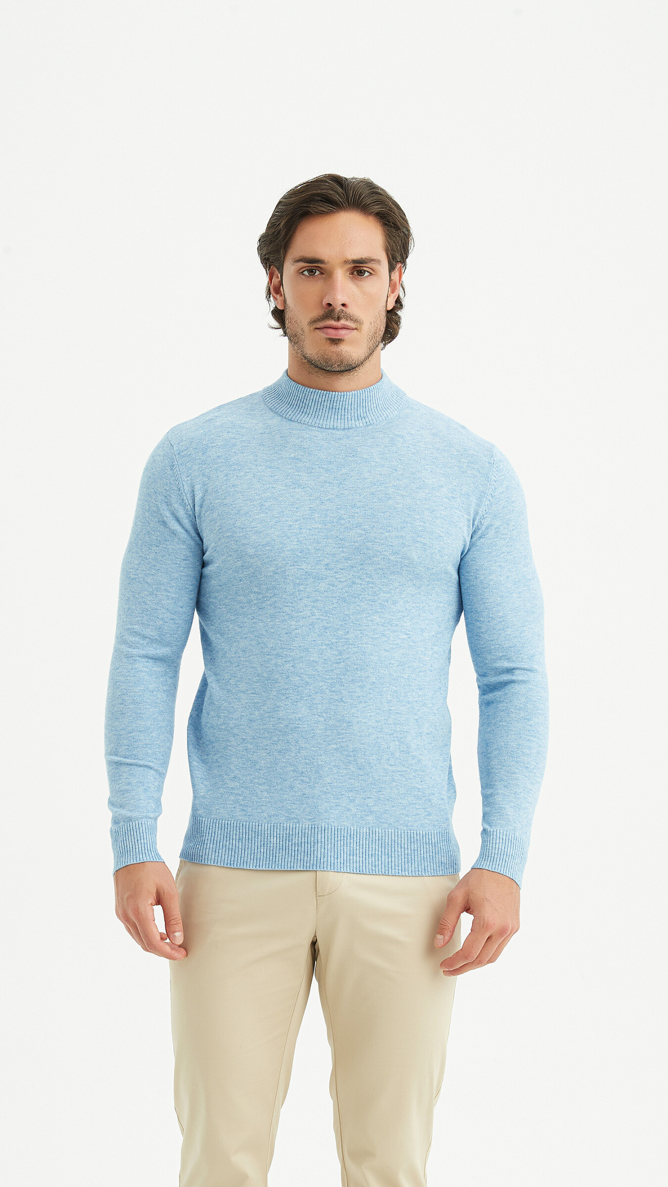 Wholesaler Yves Enzo - Funnel neck sweater in CASHMERE TOUCH