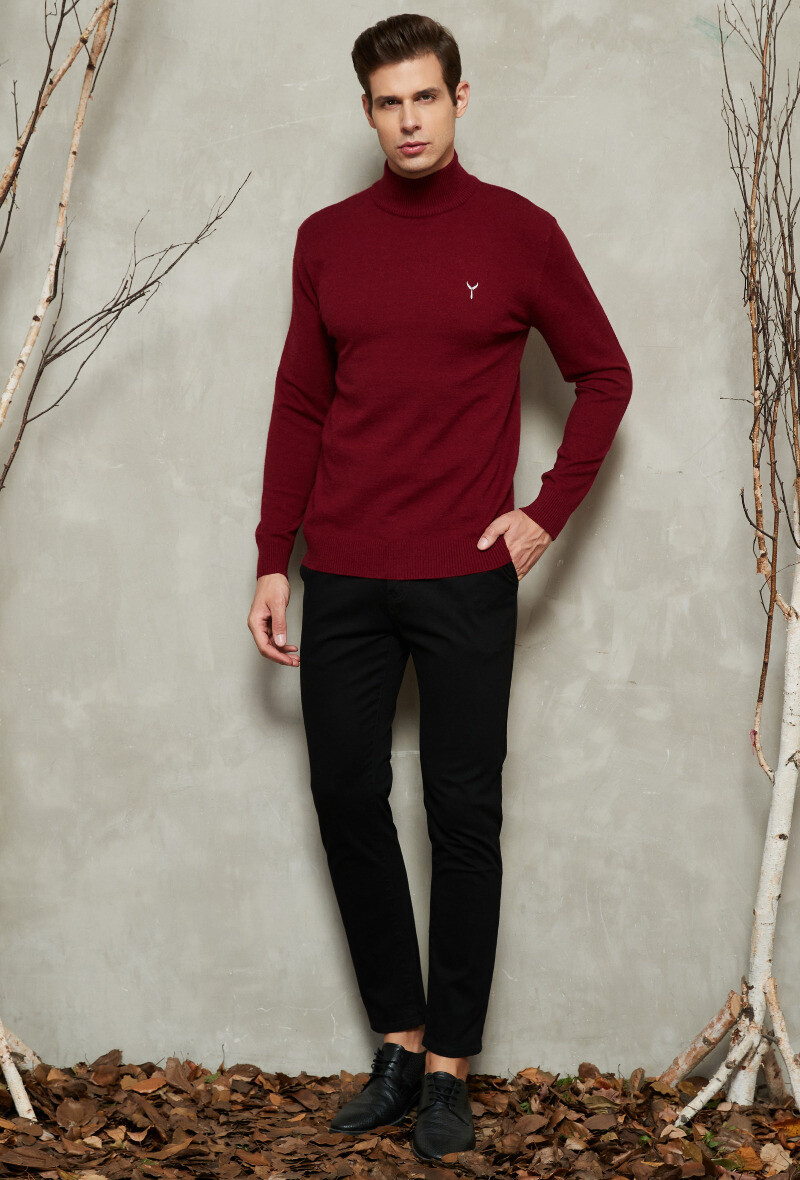 Grossiste Yves Enzo - Pull col cheminée "Cashmere Touch" avec logo