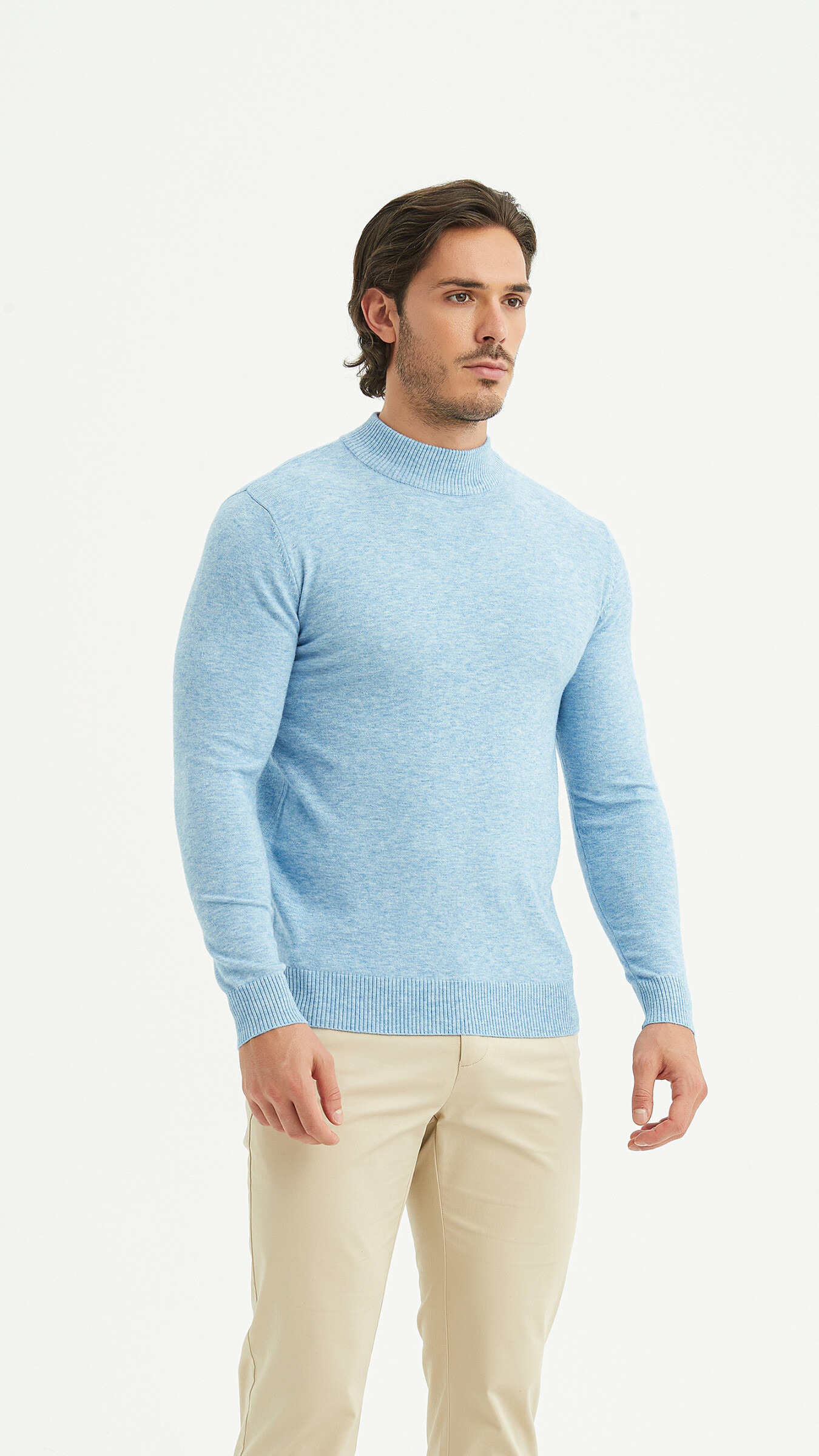 Grossista Yves Enzo - Maglione con collo alto 'Cashmere Touch' - Blu