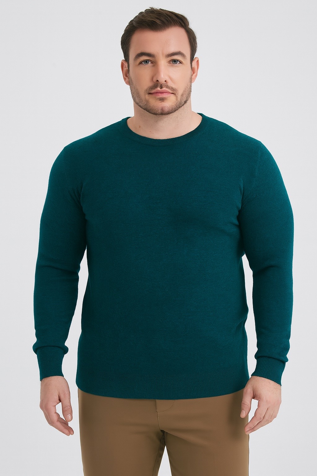 Wholesaler Yves Enzo Paris - Round neck cashmere touch sweater plus size XXL to 5XL