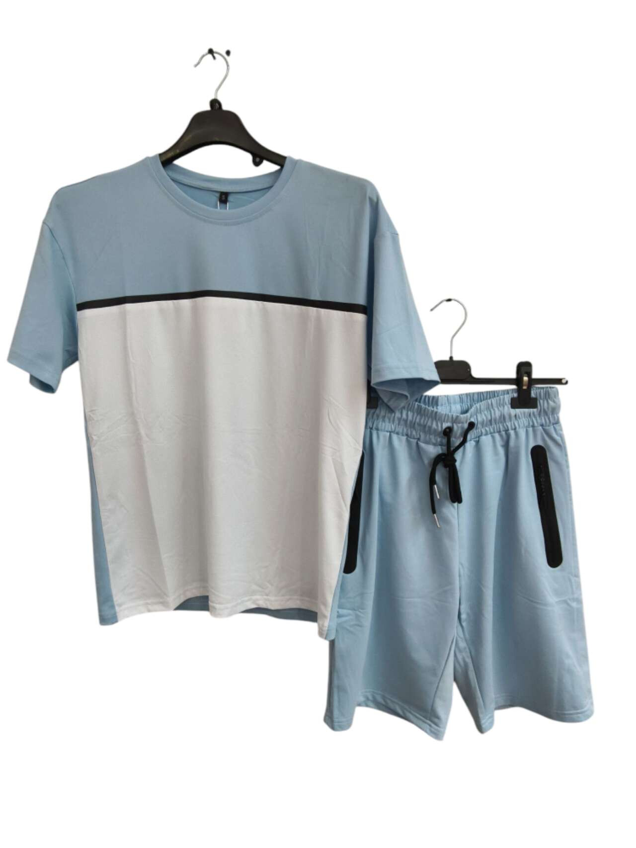 Grossiste Yvon Fashion - Ensemble t-shirt 2 couleur avec short