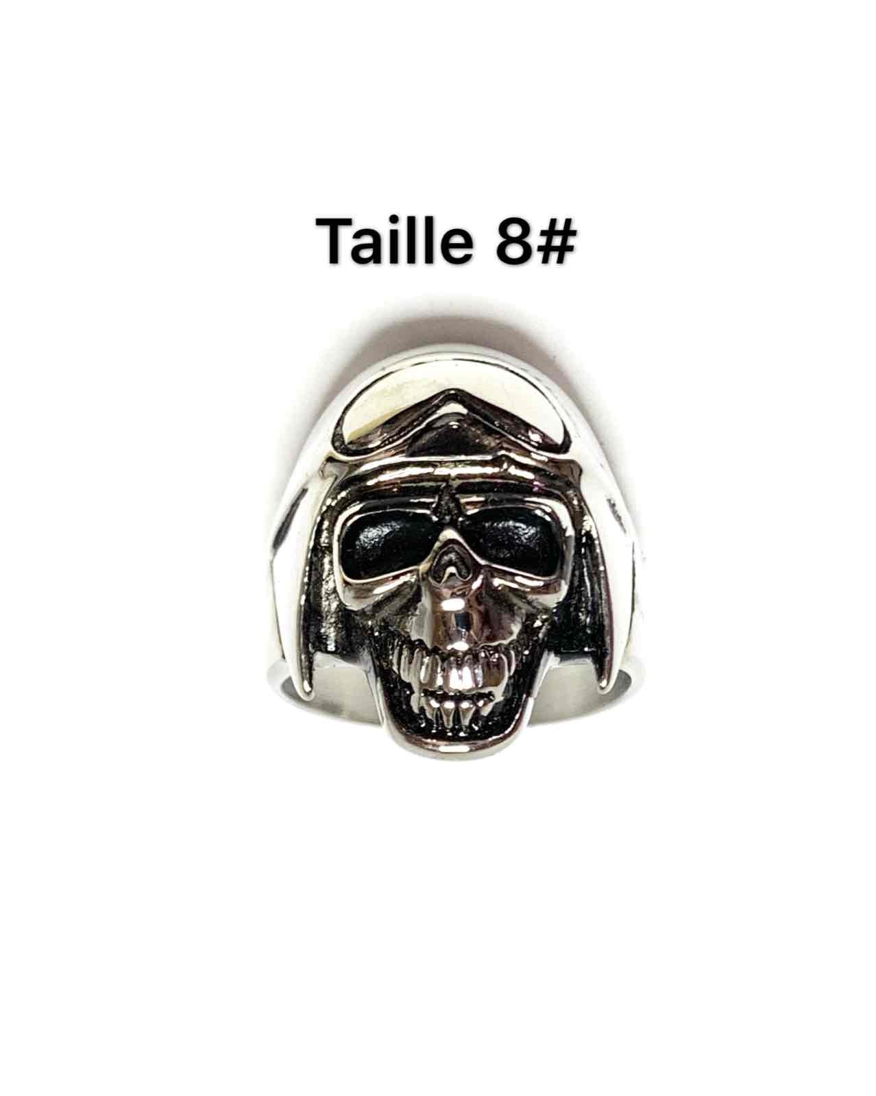 Grossiste Z. Emilie - Bague acier tête de mort avec casque