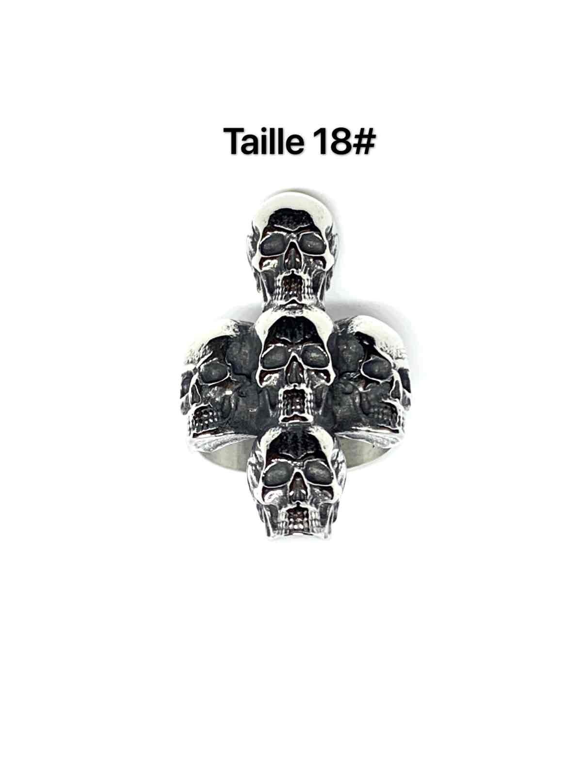 Grossiste Z. Emilie - Bague acier croix tête de mort