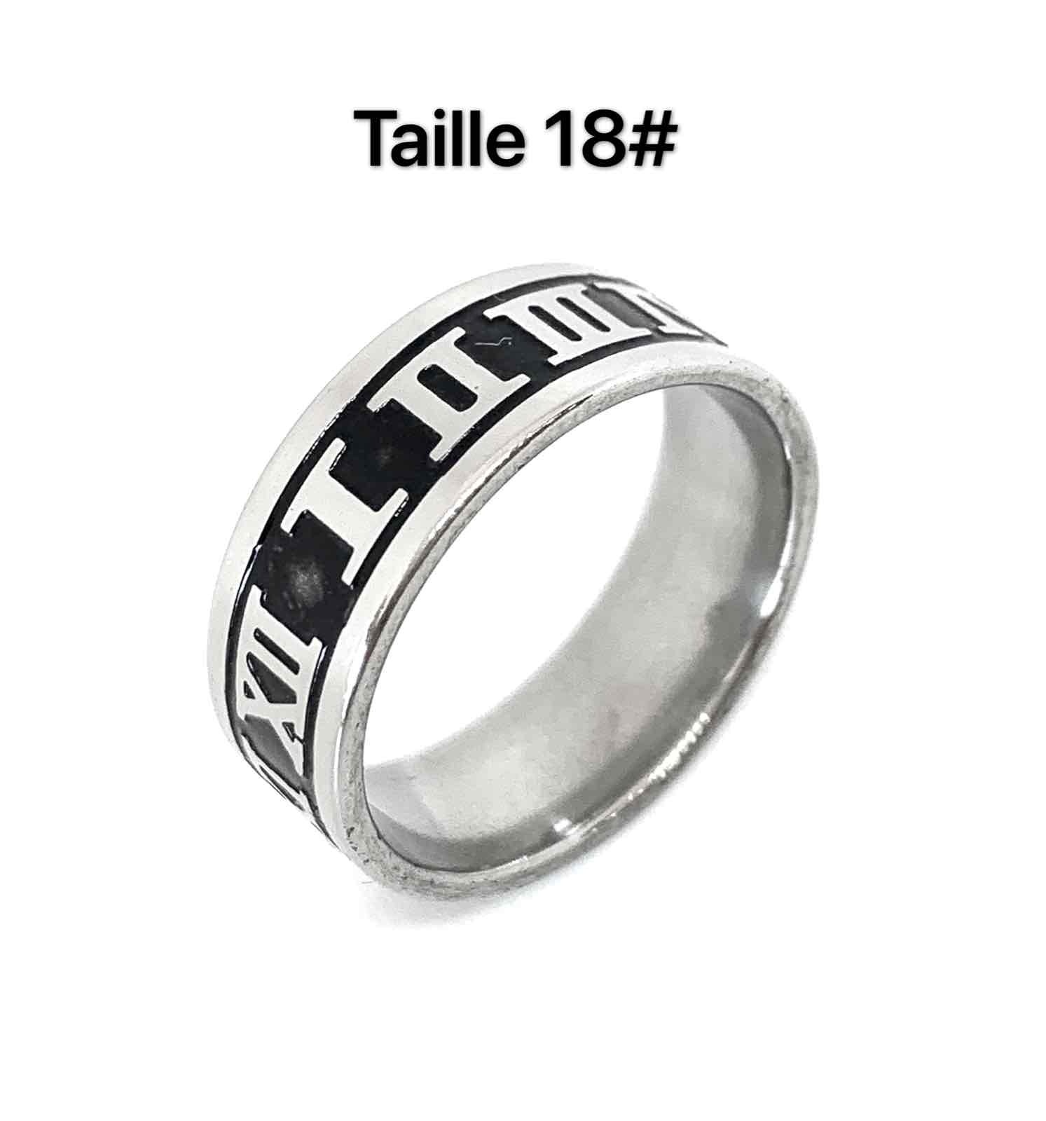 Grossiste Z. Emilie - Bague acier chiffre romain