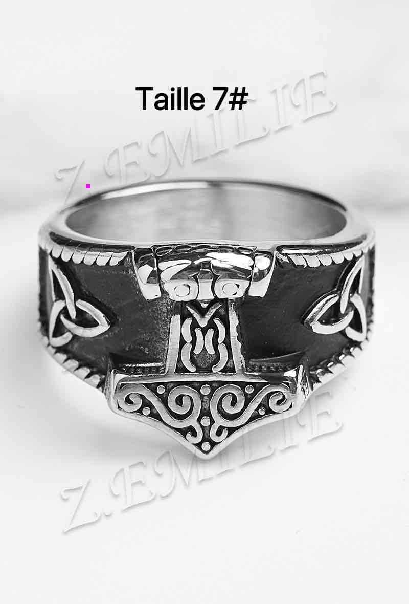 Grossiste Z. Emilie - Bague acier viking