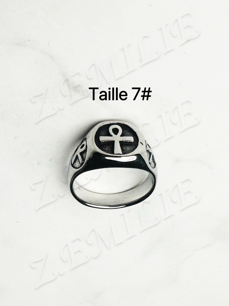Grossiste Z. Emilie - Bague acier croix Egypte