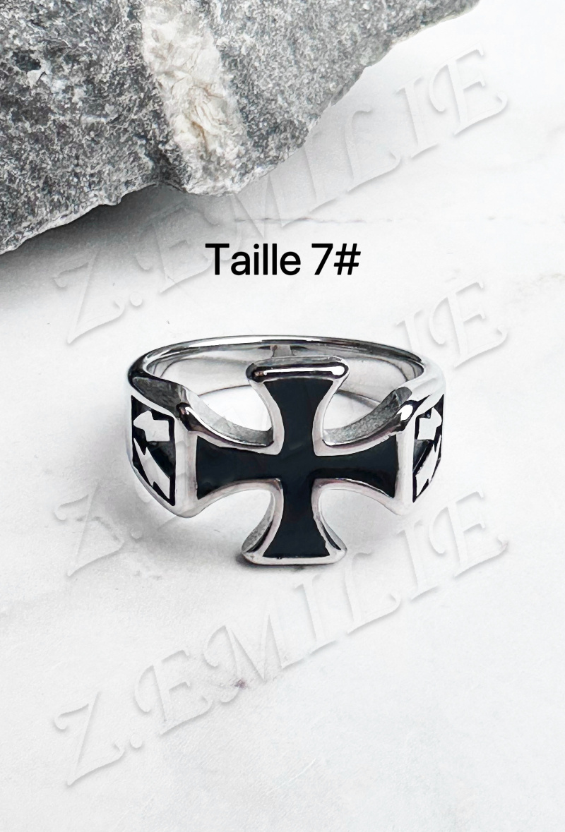 Grossiste Z. Emilie - Bague acier croix de Malte