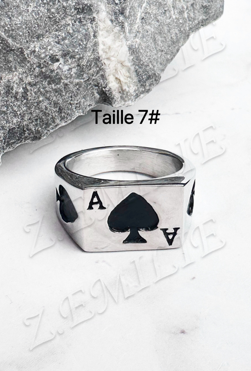 Grossiste Z. Emilie - Bague acier poker Ace