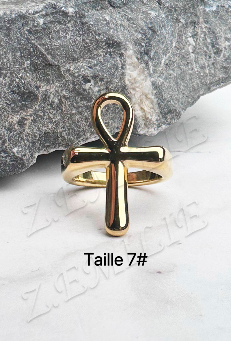 Grossiste Z. Emilie - Bague acier croix Egypte