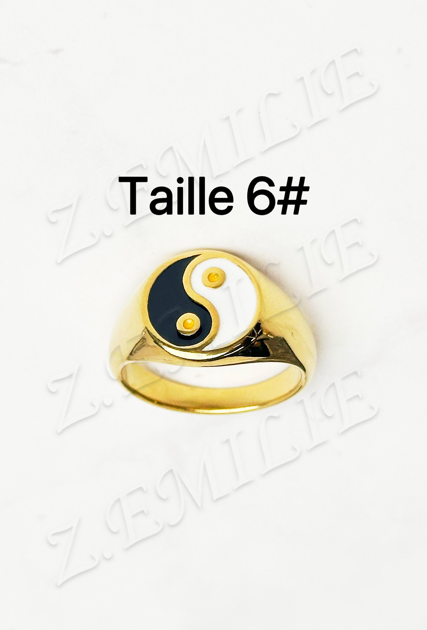 Grossiste Z. Emilie - Bague acier Yin Yang