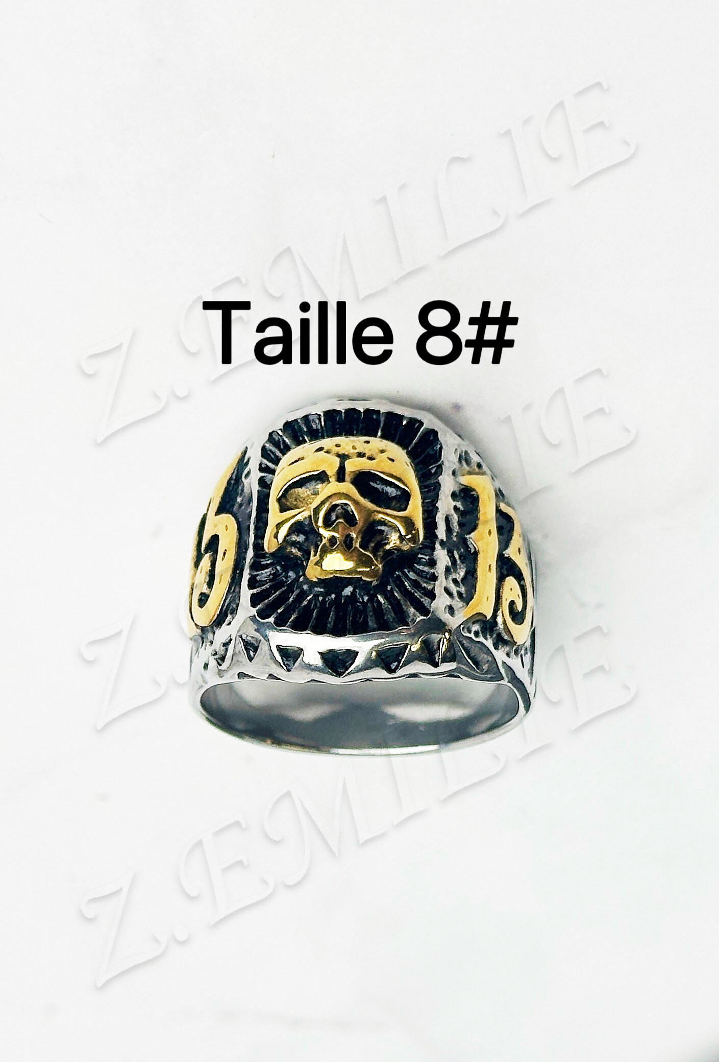 Grossiste Z. Emilie - Bague acier tête de mort