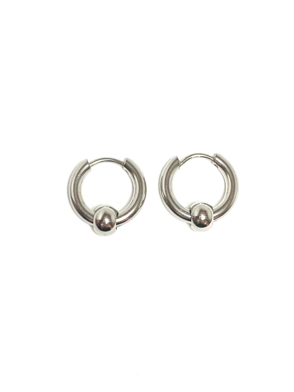 Grossiste Z. Emilie - Boucle d'oreille acier créole avec boule
