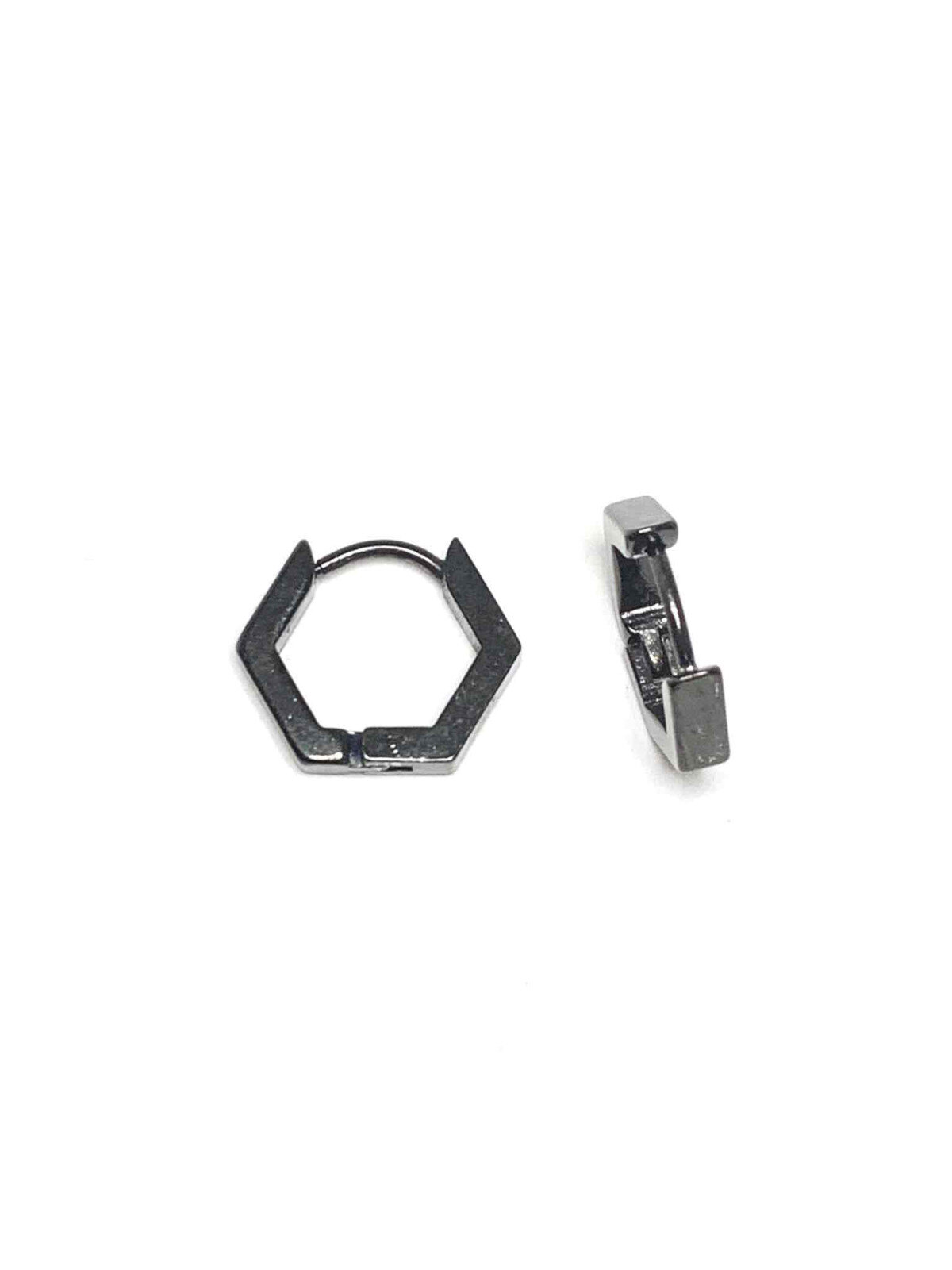 Grossiste Z. Emilie - Boucle d'oreille acier creole hexagone