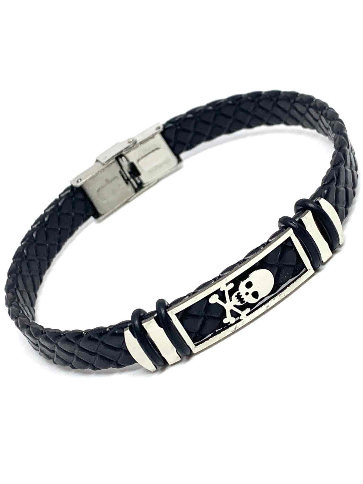 Großhändler Z. Emilie - Edelstahl-Gummischädelarmband