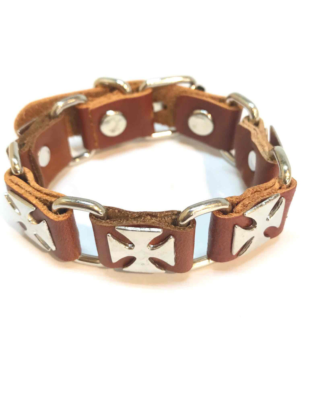 Wholesaler Z. Emilie - Maltese cross leather bracelet