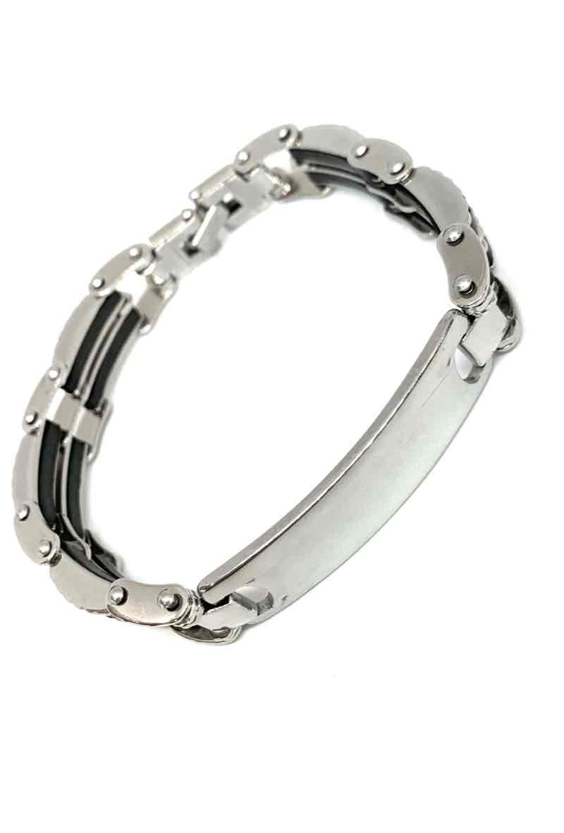 Mayorista Z. Emilie - Pulsera de acero y caucho para grabar
