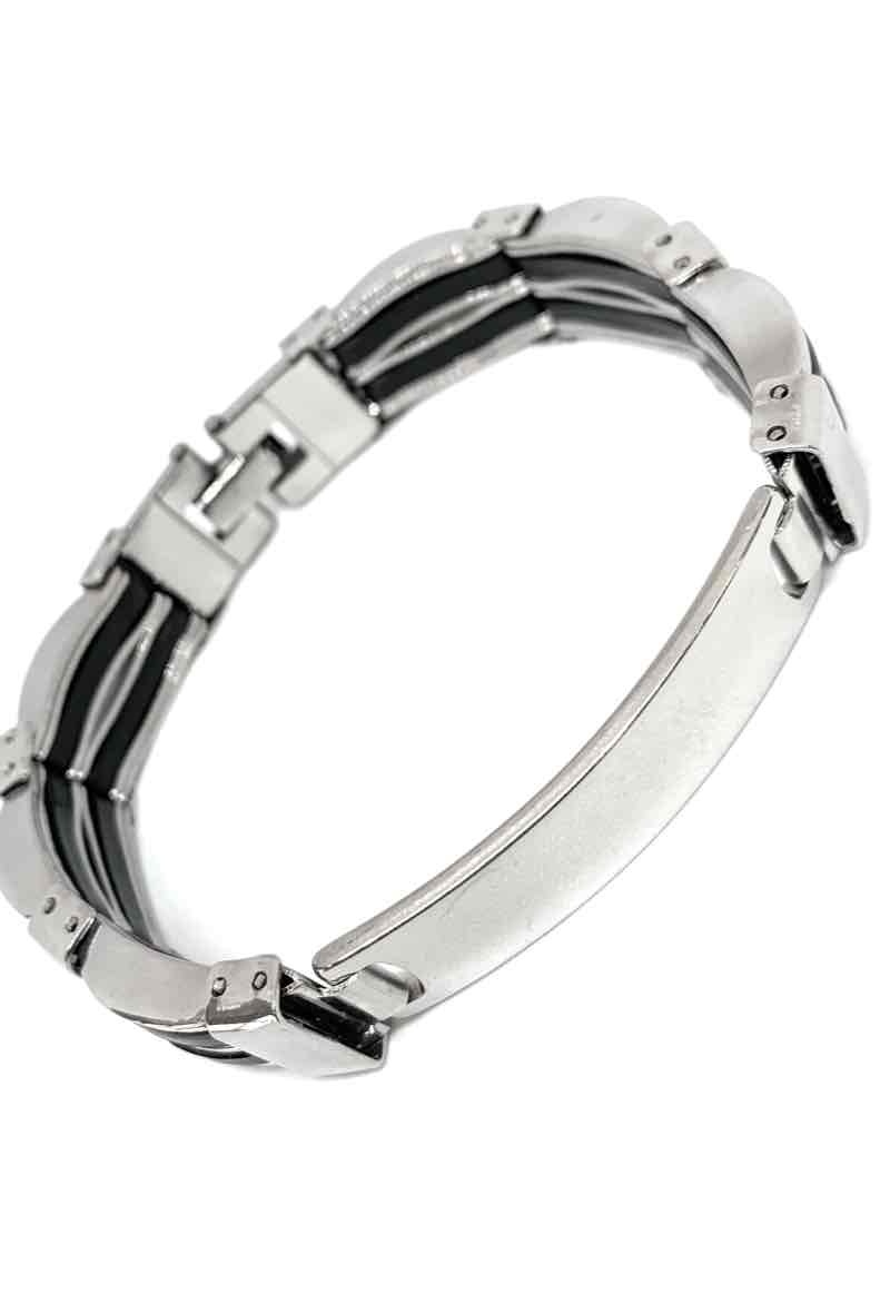 Mayorista Z. Emilie - Pulsera de acero y caucho para grabar