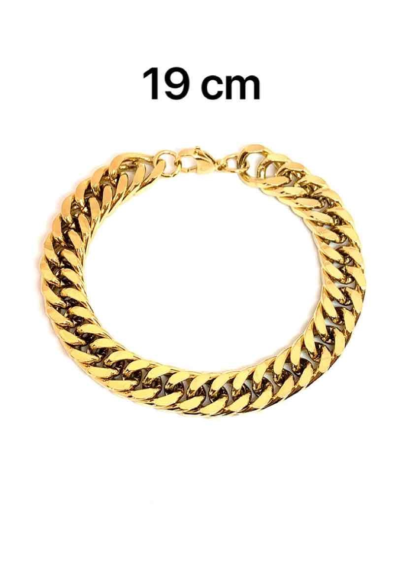 Wholesaler Z. Emilie - Chain gourmet flat steel bracelet 10mm