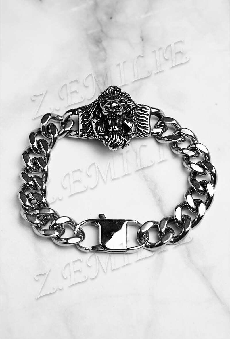 Wholesaler Z. Emilie - Lion head steel bracelet