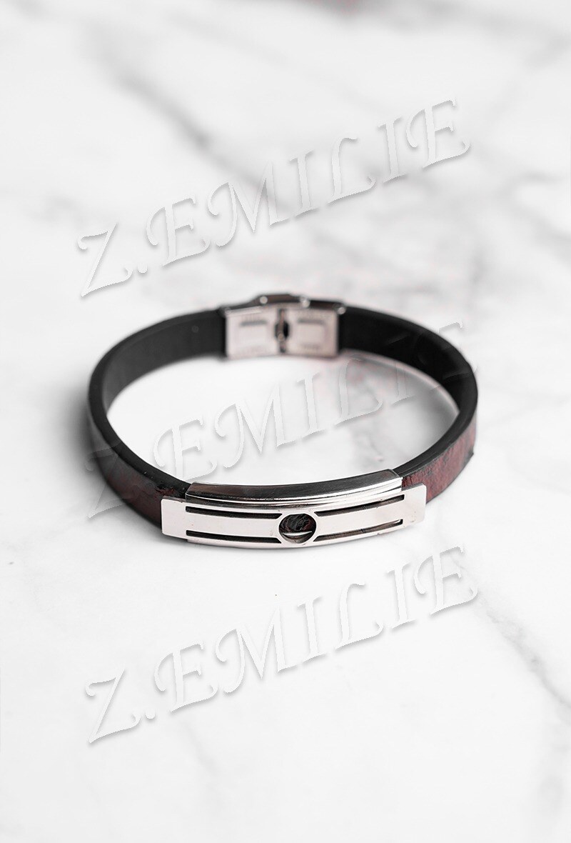 Grossista Z. Emilie - Bracciale in acciaio e gomma