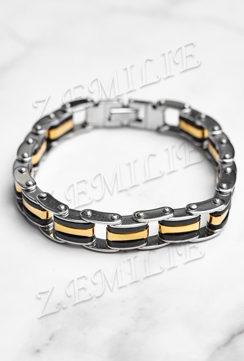 Grossiste Z. Emilie - Bracelet acier caoutchouc