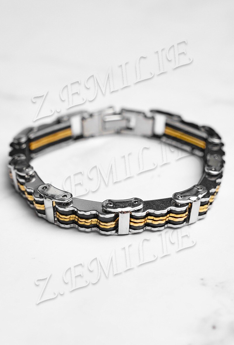 Grossiste Z. Emilie - Bracelet acier caoutchouc