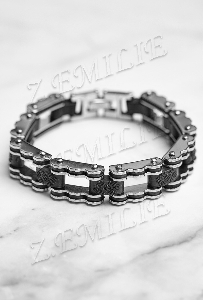 Grossiste Z. Emilie - Bracelet acier caoutchouc