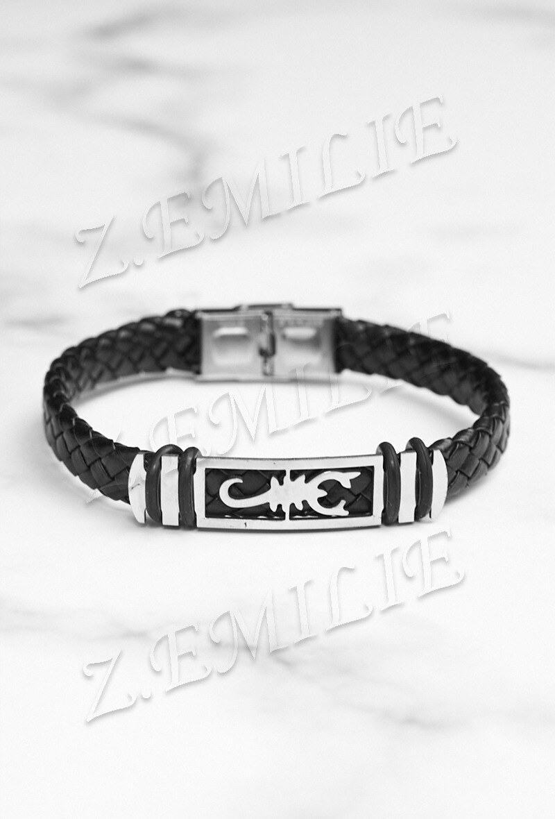 Grossiste Z. Emilie - Bracelet acier caoutchouc scorpion