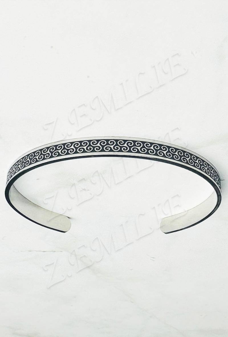 Wholesaler Z. Emilie - Steel bangle bracelet Triskel
