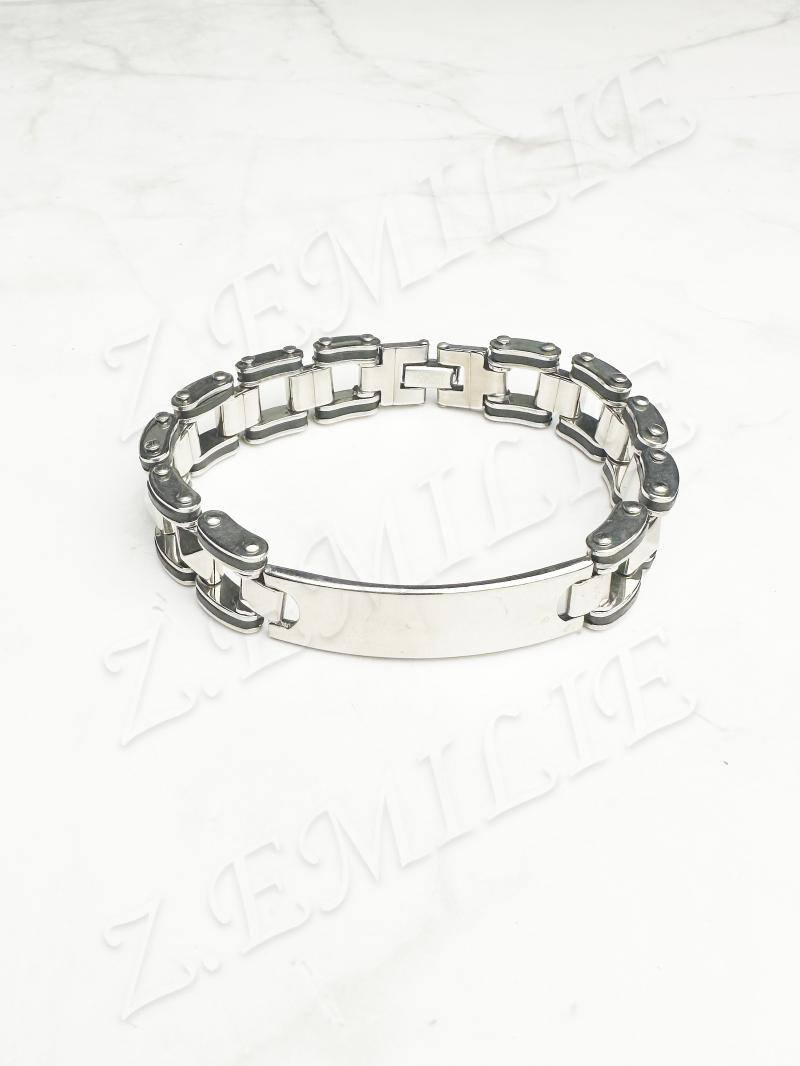 Mayorista Z. Emilie - Brazalete de acero y caucho para grabar