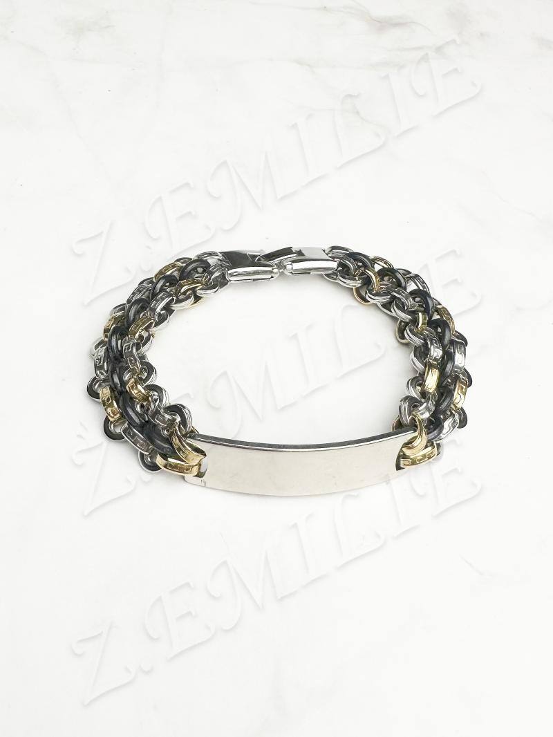 Mayorista Z. Emilie - Brazalete de acero y caucho para grabar