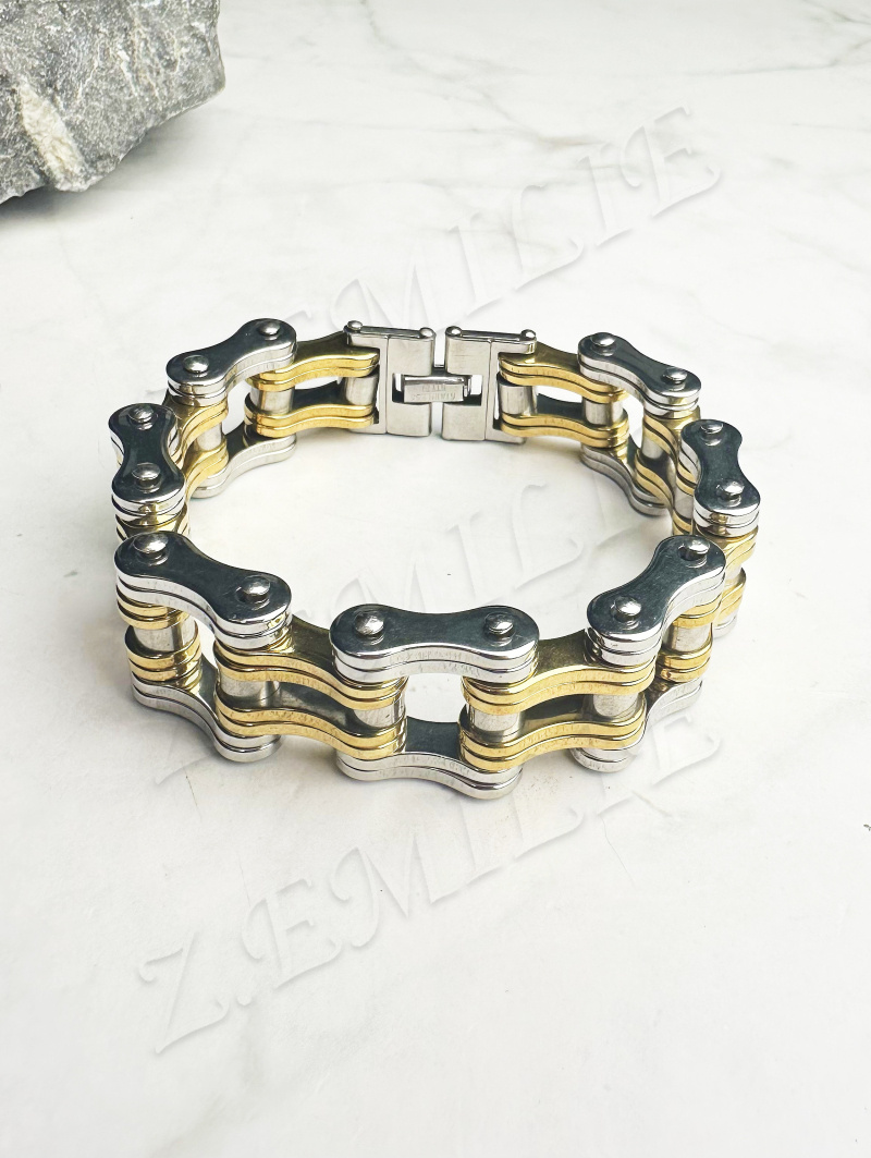 Grossista Z. Emilie - Bracciale in catena di moto in acciaio