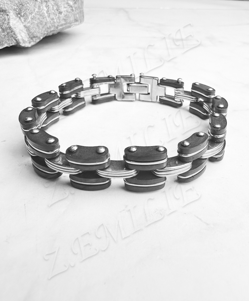 Grossista Z. Emilie - Bracciale in acciaio di gomma